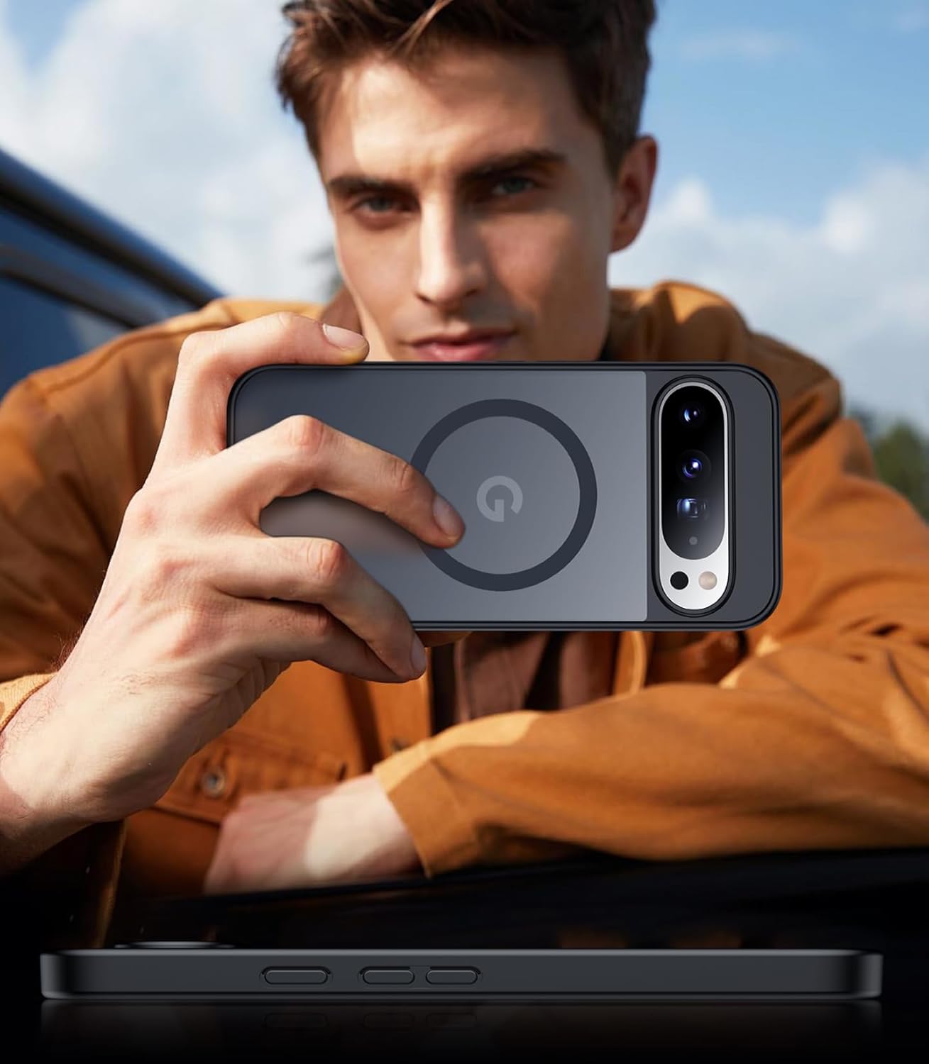 SPIDERCASE Magnetic Case for Google Pixel 10 Pro XL, Military Grade | Slim Translucent Matte | Drop Protection | Shockproof | Anti-Fingerprint | Black
