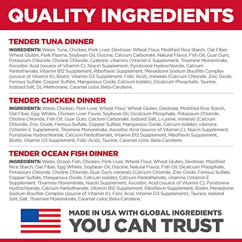 Hill's Science Diet Adult 1-6, Adult 1-6 Premium Nutrition, Wet Cat Food, Variety Pack: Tuna, Chicken, Ocean Fish Stew, 2.8 oz Pouch Variety Pack, Case of 12
