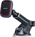 APPS2Car Magnetic Phone Mount for Car, Dashboard & Windshield Suction Cup Holder with Telescopic Arm, Requires Metal Plate for Proper Use, Fit for Android Smartphones(NOT for MagSafe)
