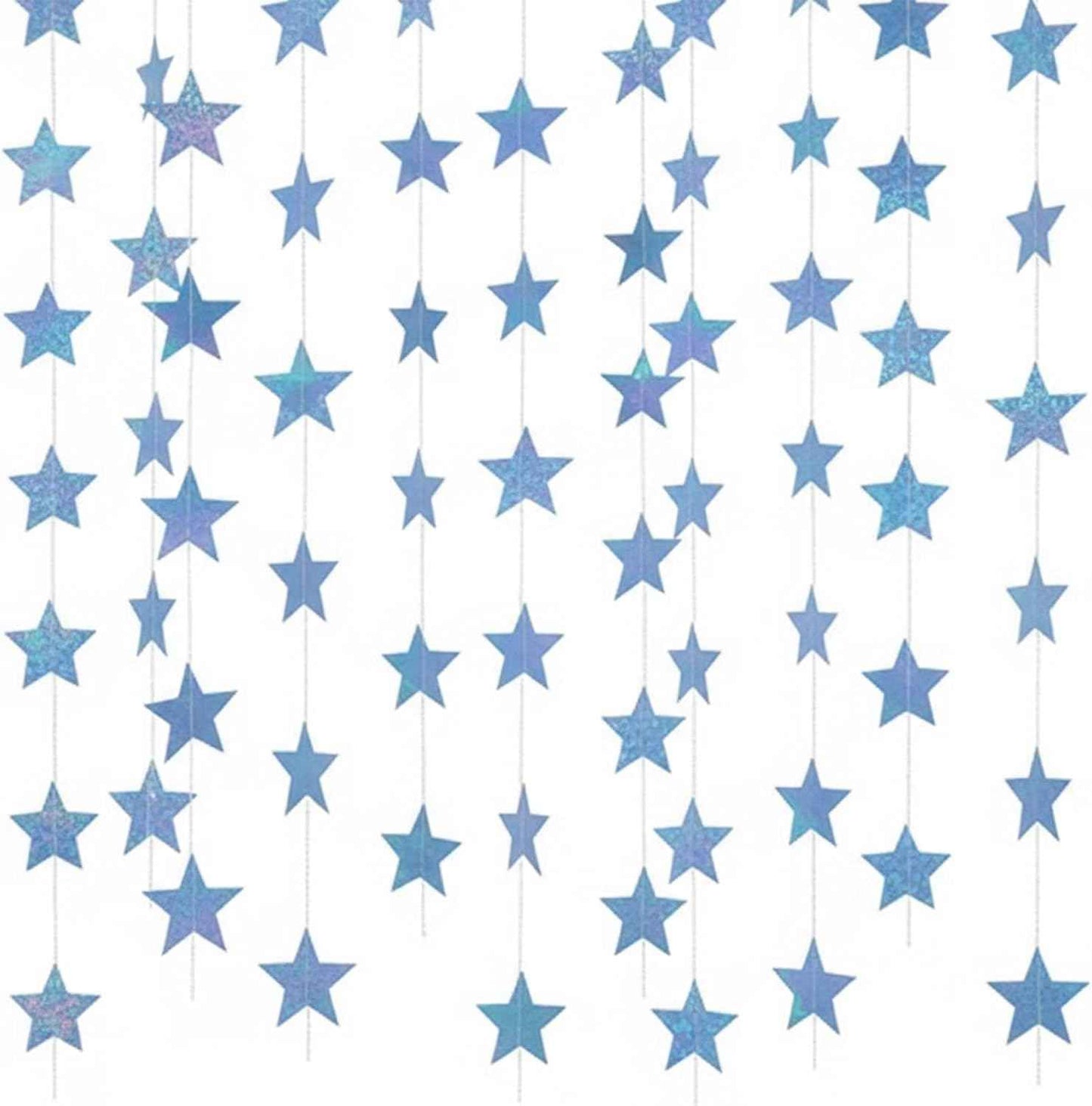 Patelai Glitter Star Garland Banner Christmas Decor 130 Feet Star Hanging Bunting Banner Twinkle Backdrop for Homecoming Classroom Wedding Birthday Halloween Party Supplies(Gold)