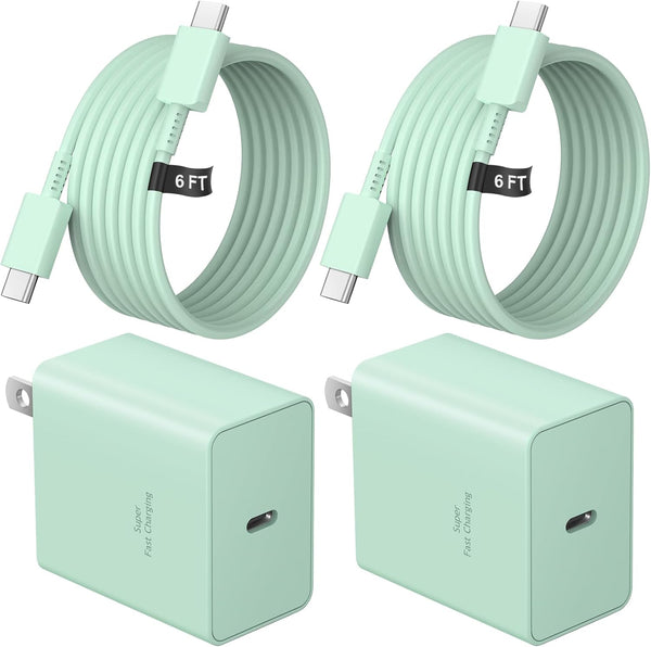 USB C Charger Type C Charger Fast Charging 10FT 45W Samsung Chargers 2-Pack with iPhone Air/17/17 Plus/17 Pro/17 Pro Max/16/16 Plus/16 Pro/16 Pro Max/15/15 Pro Max/iPad Pros/Galaxy S25 S24,Android