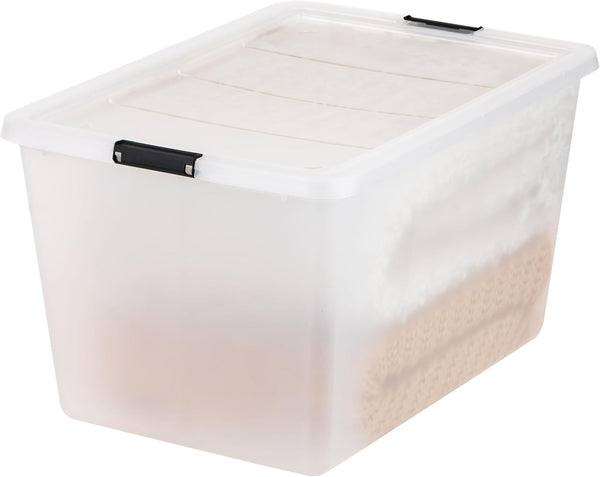 IRIS USA 4-Pack High-Capacity Clip Box Storage Bins for Home Office Classroom Organization