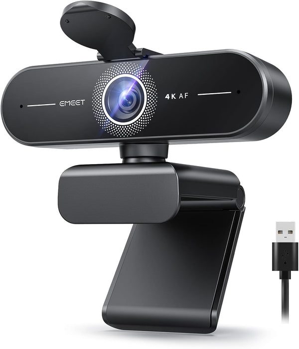 emmeet c60e 4k webcam streaming wide-angle telephoto cameras 11x hybrid zoom pdaf autofocus rgb lighting