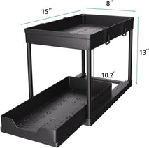 DEKAVA 2 Pack Bathroom Under Sink Organizer Cabinet Basket Drawers Set