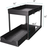 DEKAVA Under Sink Organizer 2 Pack, Bathroom Cabinet Organizer, 2 Tier Sliding Cabinet Basket