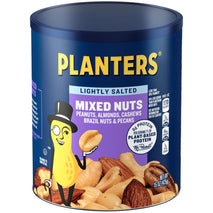 PLANTERS Lightly Salted Mix Nuts - 15 Oz Canister, Plant-Based Protein, Party Snack
