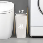 TIPGO Bathroom Trash Can with Lid, 10 Liter Capacity, White Color