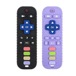 chuya baby teether toy tv remote control shape 3-24 months black food-grade silicone