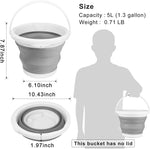 Collapsible Mop Bucket and Ice Bucket-5L(1.3 Gallon) Household Cleaning Silicone Dust Mops Bucket with no Wringer Set,Portable Bathroom Cleaning Supplies Bucket for Cleaning Caddy Spin Mops for Floor