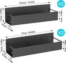 Metal 4 Pack Magnetic Spice Storage Rack Organizer for Refrigerator and Oven, Black Fridge Organizers and Storage