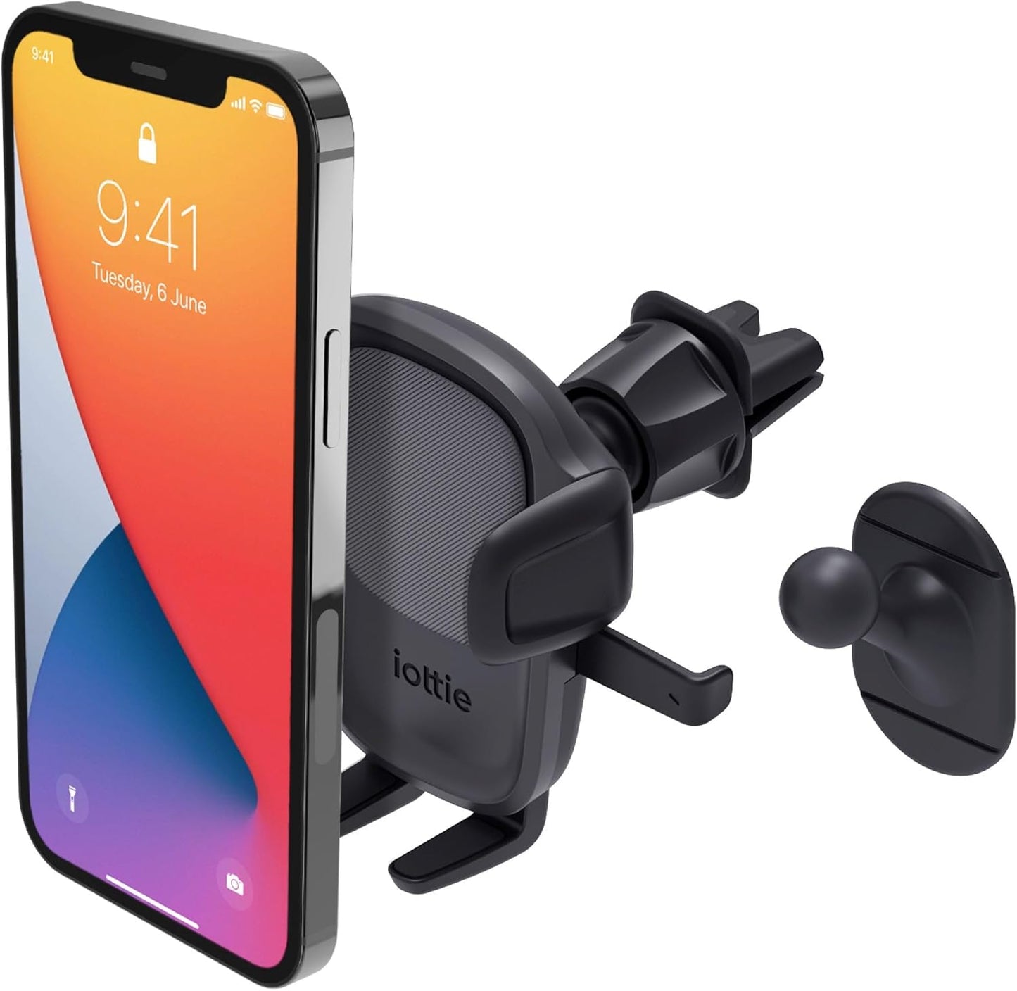 iOttie Easy One Touch Signature Dashboard & Windshield Universal Car Mount Phone Holder Desk Stand with Suction Cup Base and Telescopic Arm for iPhone, Samsung, Google, More Smartphones