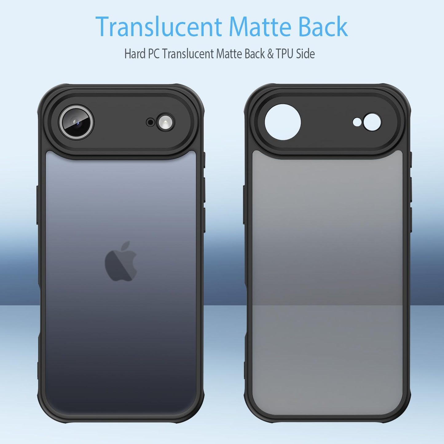 for iPhone Air Case, Thin Anti-Scratch PC Matte Translucent Back & Flexible TPU Shockproof Protection Phone Cover case for Apple iphoneAir 6.5" (Black)