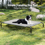 grey simple raised dog bed for large dogs waterproof elevated pet bed 200lb capacity 47.75"