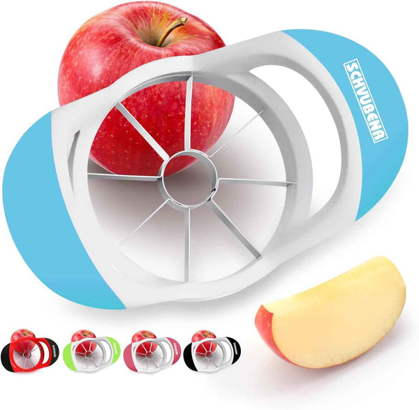 SCHVUBENR 3.5 Inch Apple Slicer - Professional Apple Cutter - Stainless Steel Apple Corer - Super Sharp Apple Slicer and Corer - Apple Tool with 8 Sharp Blades(Black)