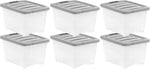 Amazon Basics Plastic Storage Containers with Secure Latching Lids for Organization