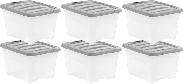 Amazon Basics Plastic Storage Containers with Secure Latching Lids for Organization