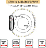 MioHHR Slim Metal Band Compatible with Apple Watch Band 42mm(Series 11 10) 41mm(Series 9 8 7) 40mm(Series 6 5 4 SE3/2/1) 38mm(Series 3 2 1),Stainless Steel iWatch Bands for Women,Silver/Gold