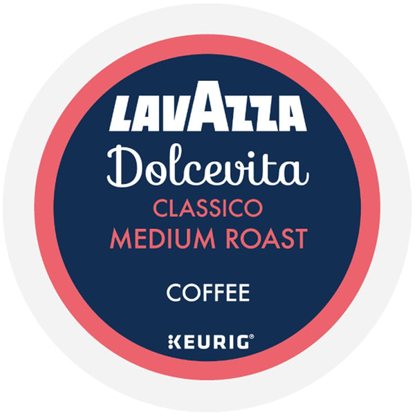 Lavazza Dolcevita Classico single-serve coffee pods for Keurig K-cup machines, medium roast, 60-count box