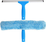Mysa Professional 14-Inch Window Cleaning Combo, Squeegee & Microfiber Scrubber with Aluminum Clip and Durable Rubber Blade