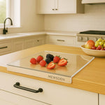 Acrylic cutting board with counter lip for kitchen countertop protection
