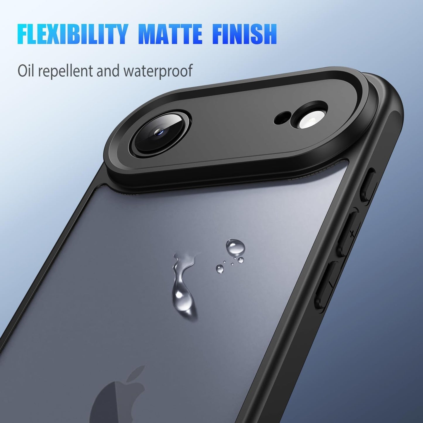 for iPhone Air Case, Thin Anti-Scratch PC Matte Translucent Back & Flexible TPU Shockproof Protection Phone Cover case for Apple iphoneAir 6.5" (Black)