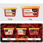 O'food Gochujang Korean Red Chili Paste, 1.1 lb (500g) - 0 Fat/ 0 Cholesterol / 40 Calories/Serving, Spicy & Sweet Savory Fermented