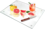 Tempered Glass Cutting Boards for Kitchen Counter, Clear, Non-Slip, Heat-Resistant, Easy to Clean, 2PCS