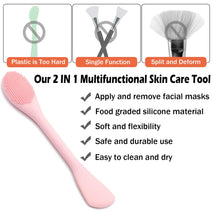 Facial cleansing brush, 2-in-1 silicone face mask brush & face scrubber for exfoliating, massaging, removing blackheads, and skincare