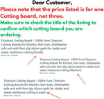 Titanium Cutting Board - 100% Pure Titanium Cutting Boards for Kitchen, Non toxic, Dishwasher safe and with Non slip silicon pads for stable and water resistance cutting (Large)