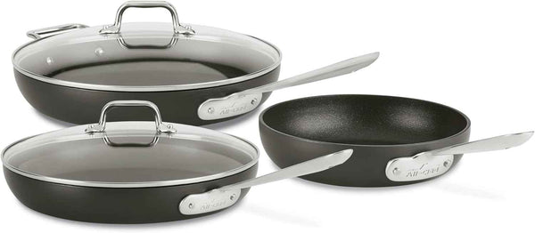 All-Clad HA1 Hard Anodized Non Stick Fry Pan Set 2 Piece, 8, 10 Inch, Induction, Oven Broiler Safe 500F, Pots and Pans Set, Kitchen Frying Pans, Skillets, Premium Cookware, Home, Dishwasher Safe Black