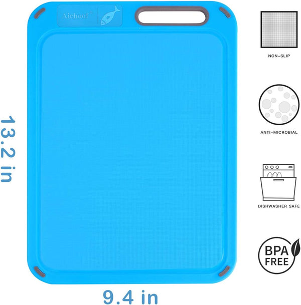 Color-coded cutting boards set of 4 with holder, BPA-free, dishwasher safe