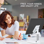 Adjustable Angle Height Phone Stand for Desk Compatible with iPhone and Smartphones