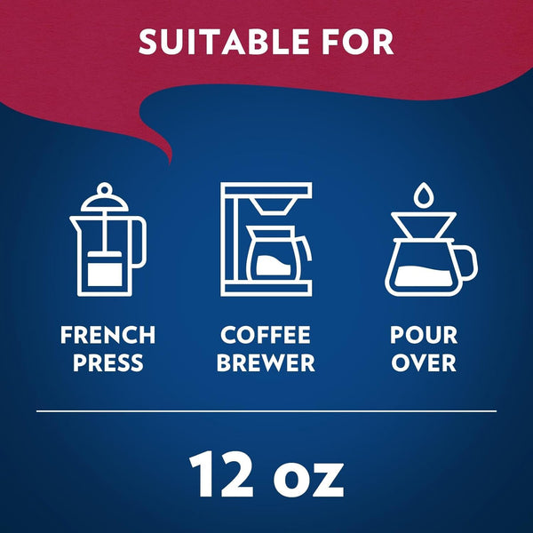 Lavazza Opera Intenso 12oz Ground Coffee, Dark Roast, Arabica and Robusta Beans, Ideal for Drip Brewers, Bold and Balanced Taste