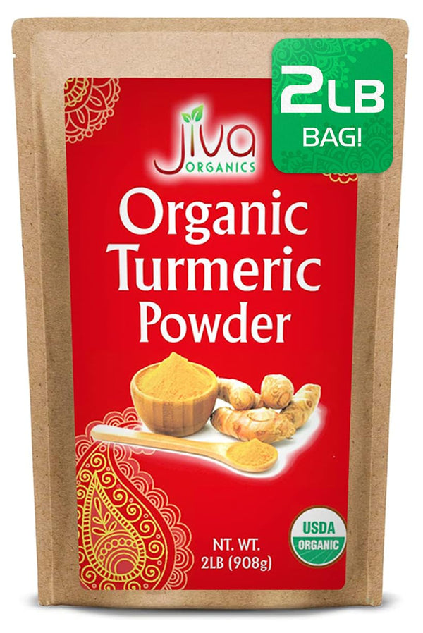 Jiva Organics 1 Pound USDA Organic Turmeric Powder - High Curcumin Content from India