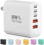 60W 5-Port USB C Charger Block with Fast Charging and Multiple Ports