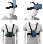 PellKing Mobile Phone Chest Strap Harness Mount Head Strap Holder Kit for POV/VLOG,Cell Phone Clip Compatible with iPhone,Samsung,GoPro Hero 9, 8,7, 6, 5, 4, 3,2, 1,AKASO,DJI Osmo,and Action Cameras…