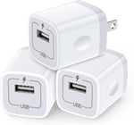 Single Port USB Wall Charger, 3 Pack, Travel, Black, Compatible with Multiple Devices