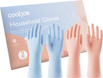 COOLJOB 3 Pairs Colorful Household Gloves with Cotton Liner & Non-slip Grip, Water Resistant Reusable Dish Washing Rubber Gloves for Kitchen & Bathroom Cleaning, Medium