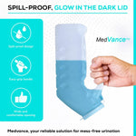 MedVance 1000ml spill-proof portable urinals for men, 2 pack with glow in dark and leak-proof lid