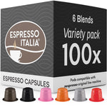 Espresso Italia 100 Variety Pack Pods compatible with Nespresso Original Line Machines