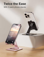 Dual Folding Phone Stand for Desk and Travel, Compatible with iPhone and Nintendo Switch