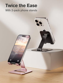 Dual Folding Phone Stand for Desk and Travel, Compatible with iPhone and Nintendo Switch