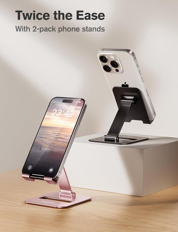 Dual Folding Phone Stand for Desk and Travel, Compatible with iPhone and Nintendo Switch