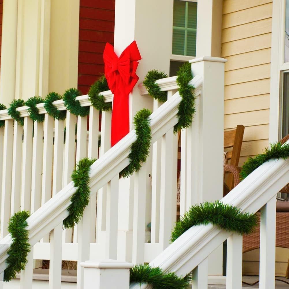 Christmas Garland, Artificial Non-Lit Soft Green Garlands 50FT Classic Christmas Greenery Garland Festive Home Decor for Indoor or Outdoor Use