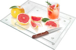 Tempered Glass Cutting Boards for Kitchen Counter, Clear, Non-Slip, Heat-Resistant, Easy to Clean, 2PCS