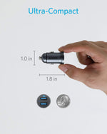 Anker 320 Car Charger, Dual USB 24W with Blue LED for iPhone and Galaxy