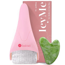 BAIMEI IcyMe Ice Roller for Face and Gua Sha Facial Tool Set, Ice Face Roller Reduces Puffiness Relieves Migraines Skin Care Tools, Self Care for Women - Pink
