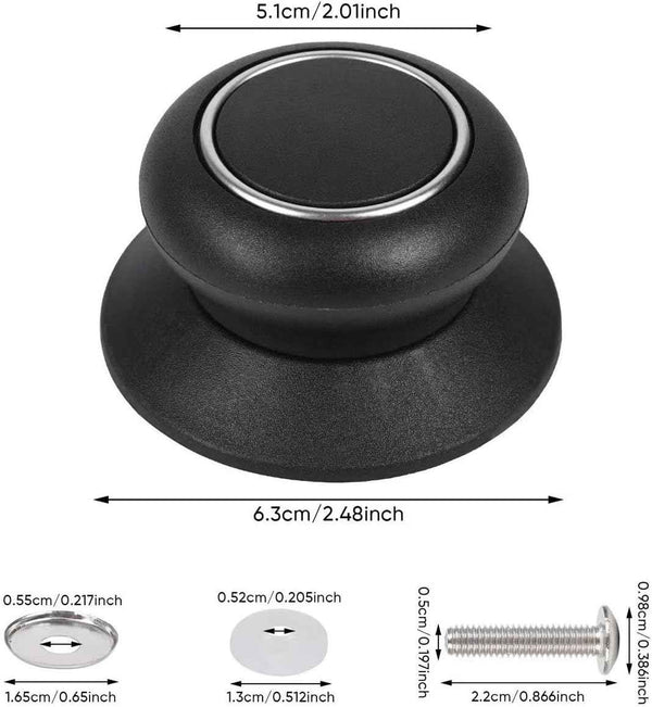 FEIKIXYQ Pot Lid Knob Easy Lnstallation Sturdy Cover Knobs Universal Pot Lid Handle Pot Kitchen Replacement Cookware Lidreplacement Pot Cover Heat Resistant and Prevent Static Replacement Knob