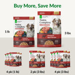 ULTIMATE PET NUTRITION 100% Freeze Dried Raw Veterinarian Formulated Dog Food with Antioxidants Prebiotics and Amino Acids 1 Pound Beef