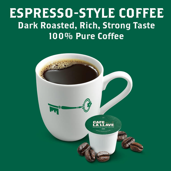 Cafe La Llave 24 Count Dark Roast Coffee Pods Compatible with Keurig Brewers